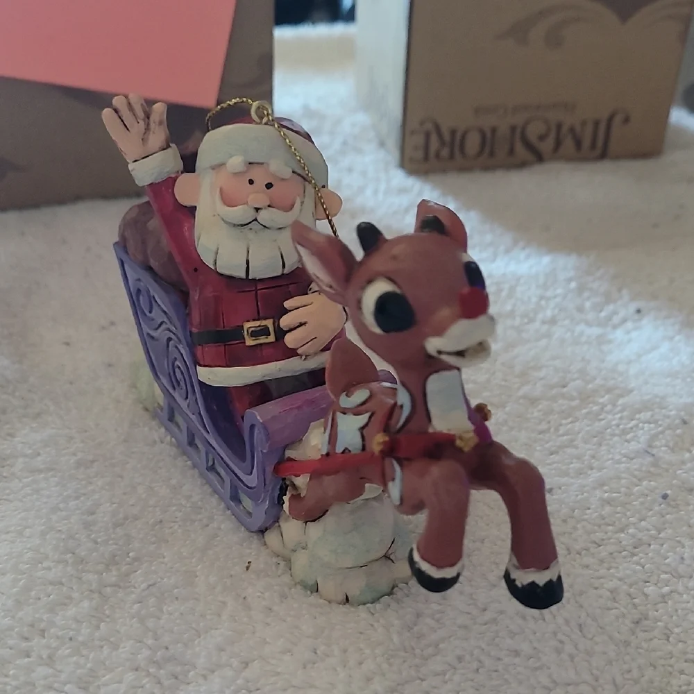 Jim Shore Santa & Rudolph In Sleigh - Picture 2 of 4